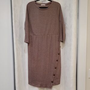 Reborn J. 3/4 Sleeve Dress with Button Accents NWOT